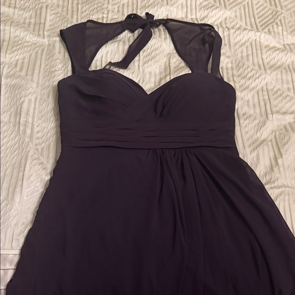 Bill Levkoff Plum Halter Dress